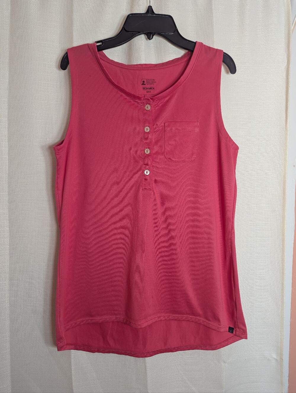 Eastern Mountain Sports Coral Henley Tank with Chest Pocket